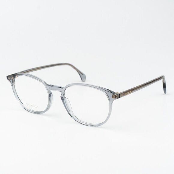 NEW Gucci GG0551O 013 Transparent Light Blue Oval Unisex Eyeglasses